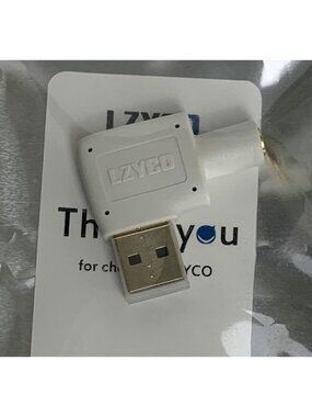Jack Audio Adapter Angled USB To 3.5mm By LZYCO White Tech Connect Compact NEW
